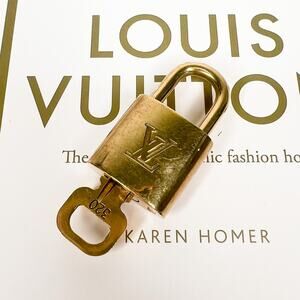 Louis Vuitton #320 Gold Brass Lock & Key Charm Clochette Set 🔐